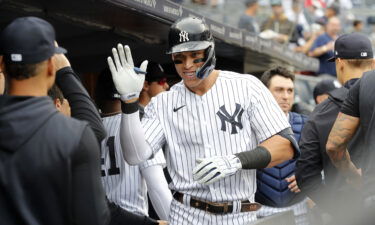 Judge hit his 55th home run in game one of a doubleheader against the Minnesota Twins -- keeping him on pace for 65 on the year.