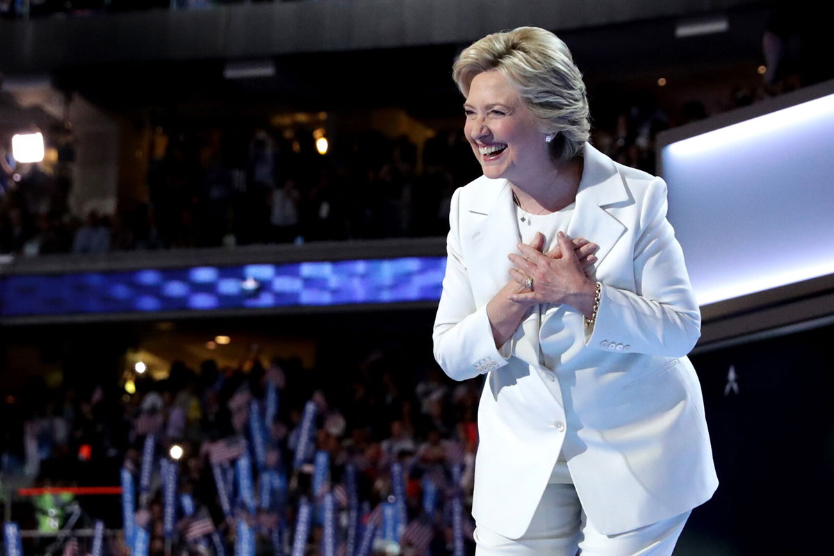 <i>Chip Somodevilla/Getty Images</i><br/>Hillary Clinton acknowledges the crowd at the 2016 Democratic National Convention.