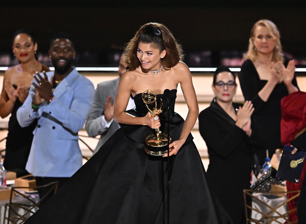 <i>Michael Buckner/Variety/Getty Images</i><br/>Zendaya was euphoric with her second Emmys acting win