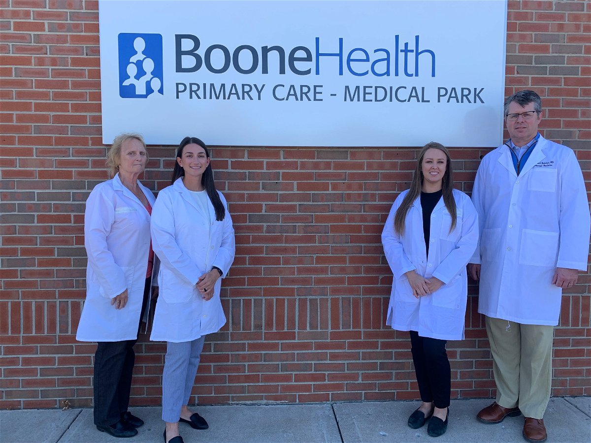 Left to right: Peggy Barjenbruch, MD, Andrea Feger, FNP, Ashlee Dougherty, PA, Michael Quinlan, MD