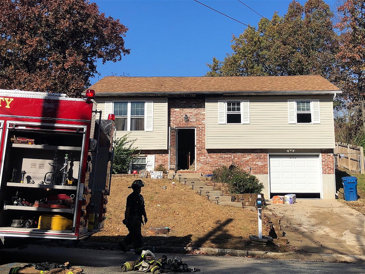 Jefferson City firefighters respond to a house fire in the 1800 block of Mississippi Street on Monday, Oct. 31, 2022. Crews reported there were no injuries.