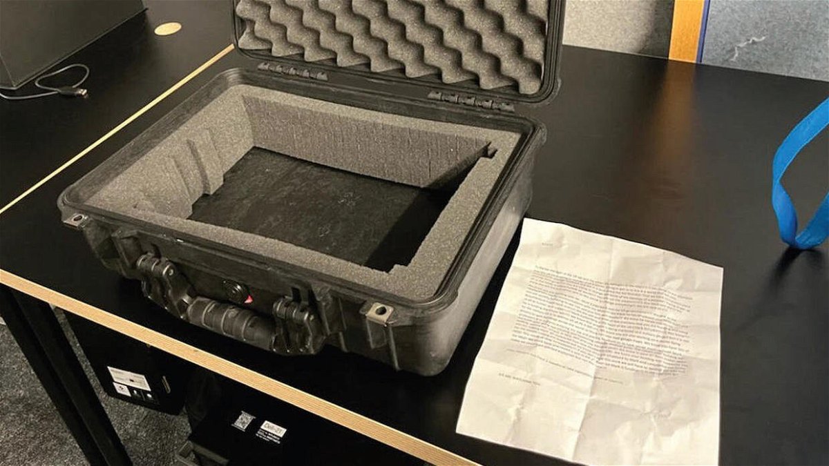 <i>FBI Boston/WBZ</i><br/>The Pelican case and letter that the FBI seized after the reported explosion at Northeastern University is pictured here.