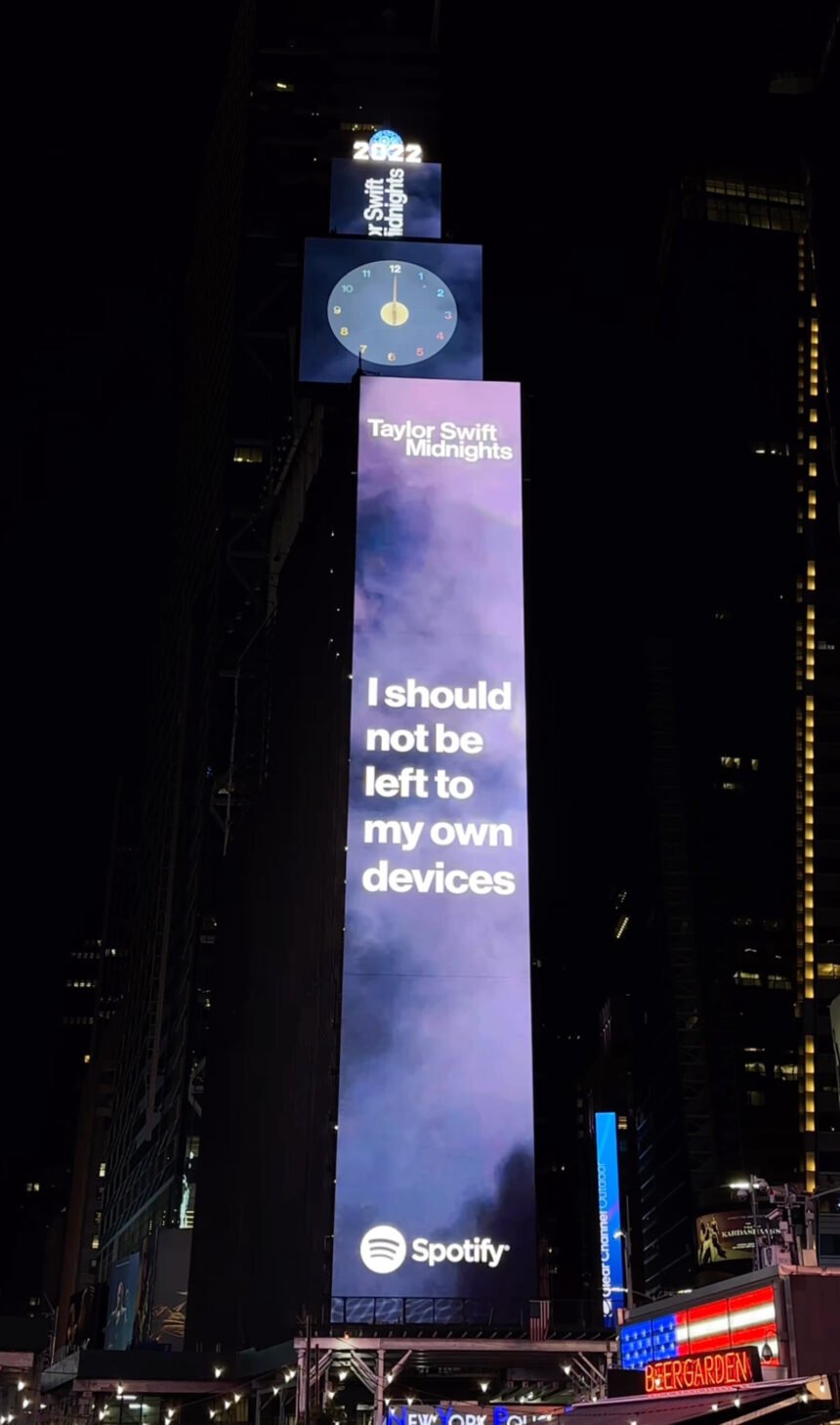 Taylor Swift's new lyrics got a Time Square reveal