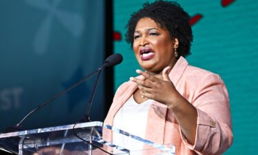 Stacey Abrams speaks in New Orleans on July 2.