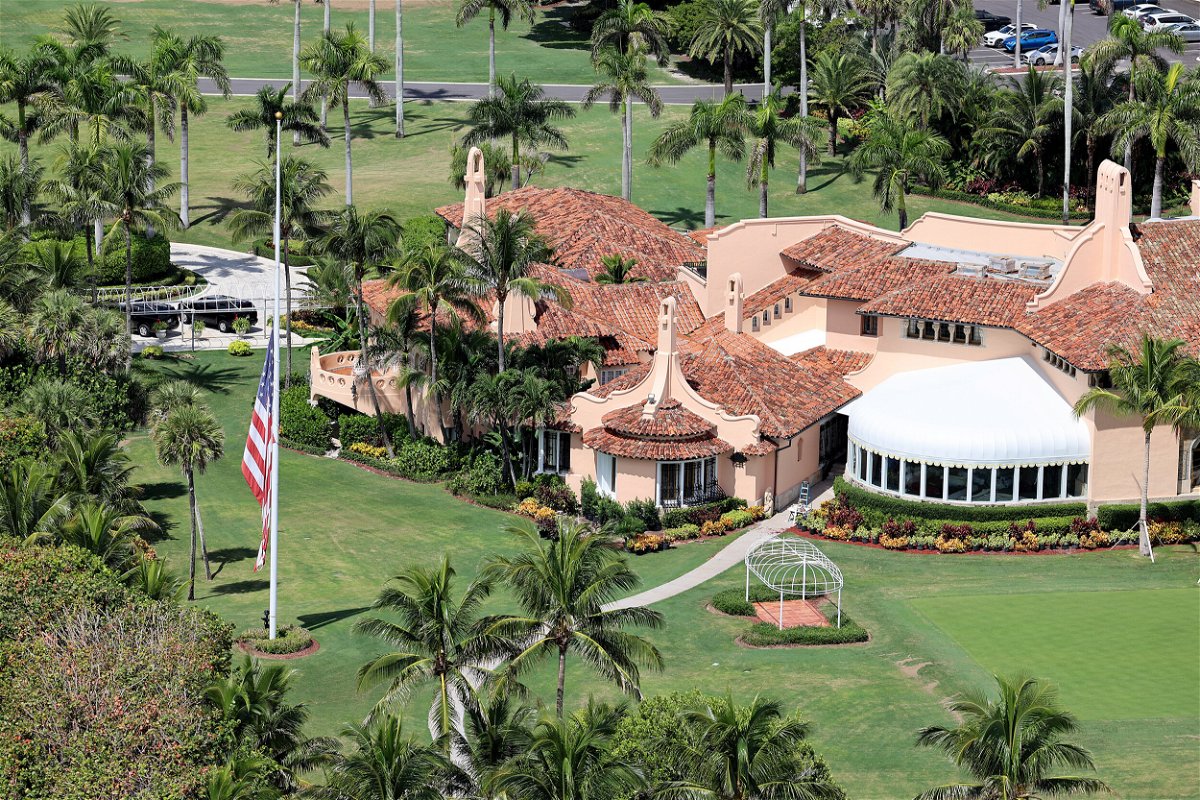 <i>Joe Raedle/Getty Images/FILE</i><br/>Former President Donald Trump's Mar-a-Lago estate is seen on September 14 in Palm Beach