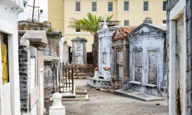 Saint Louis Cemetery contains many above-ground graves and elaborate memorials to those buried there.