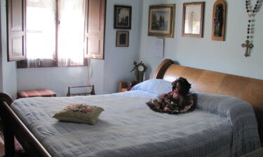 One of the Mussolini children's bedrooms is pictured here.