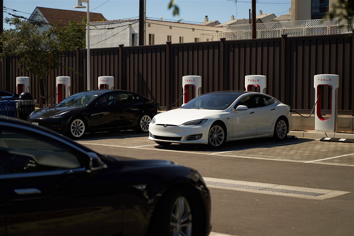 <i>Allison Dinner/Getty Images</i><br/>Tesla pictured on September 22