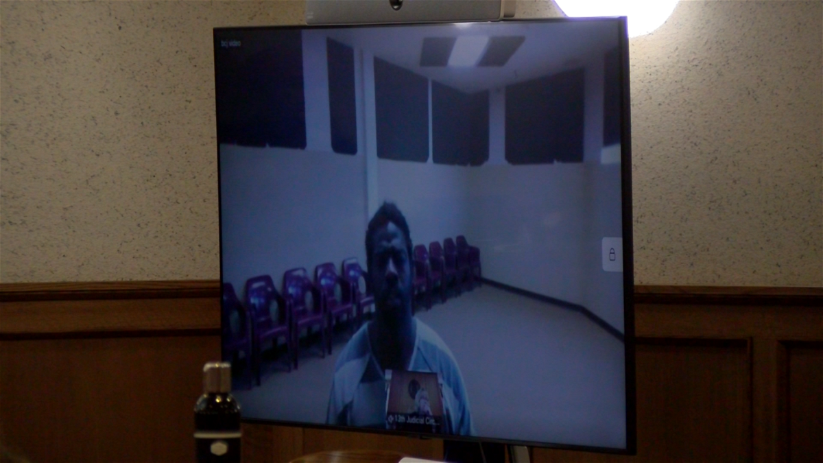 Montez Williams appears on video during a hearing at the Boone County Courthouse on Wednesday, Nov. 16, 2022.