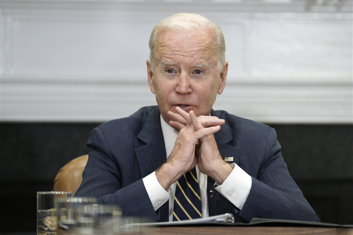 <i>Yuri Gripas/Bloomberg/Getty Images</i><br/>President Joe Biden meets with congressional leaders at the White House on Tuesday