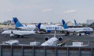 United Airlines aircrafts are seen at Newark Liberty International Airport (EWR) on July 1. A shortage of airline pilots is leading pilots at America's largest carriers to push for better pay and benefits.