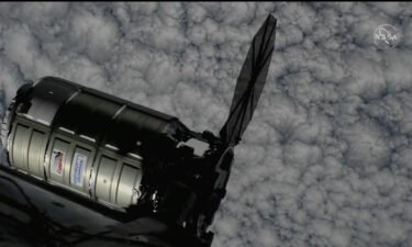 The Cygnus cargo spacecraft is seen here shortly before it docked with the International Space Station on November 9.