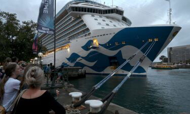 The Majestic Princess cruise ship docked at the International Terminal in Sydney on Saturday.