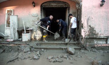 Volunteers cleaned up the mud after the landslide that hit the town of Casamicciola Terme.