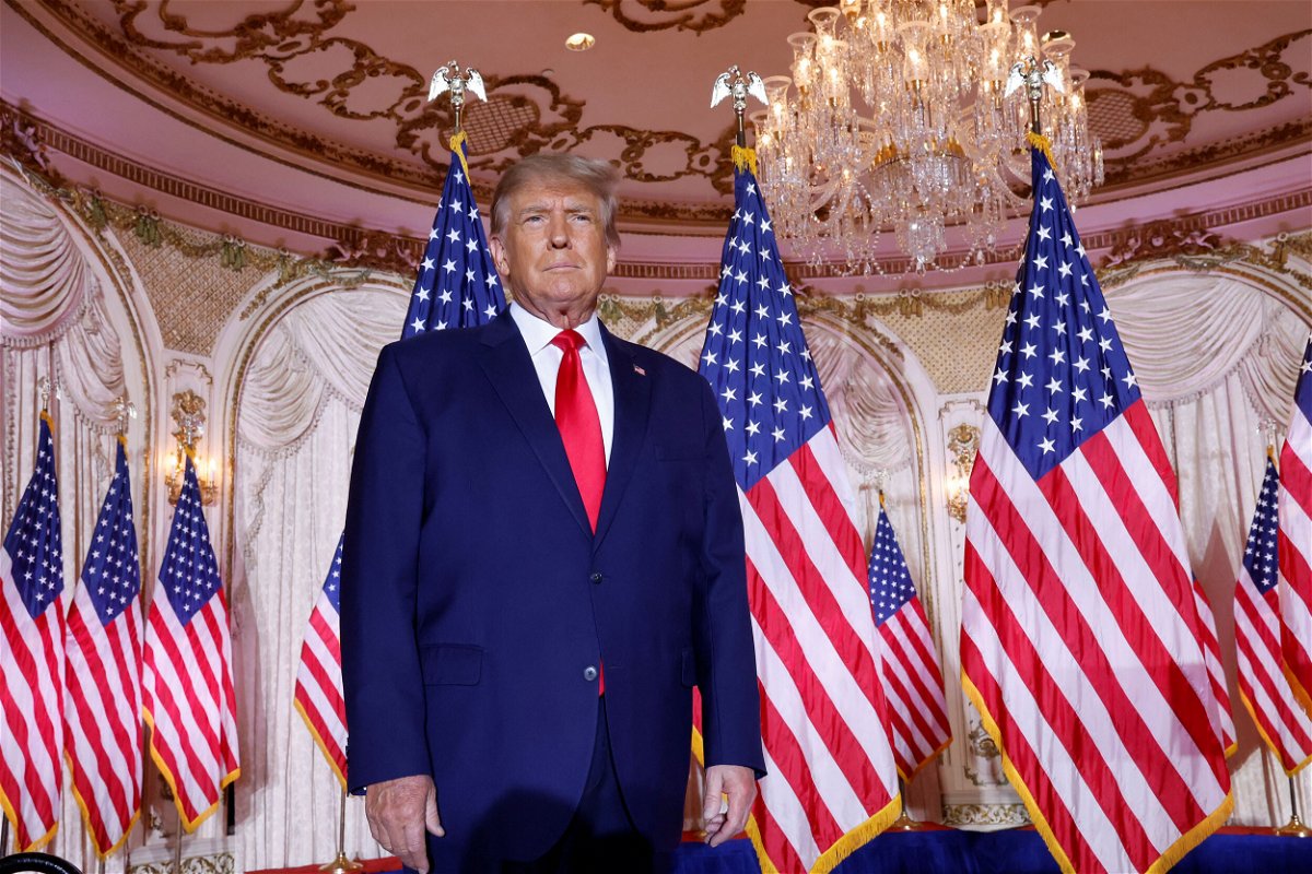 <i>Jonathan Ernst/Reuters</i><br/>Former President Donald Trump is seen here during an event in Mar-a-Lago on November 15. The House Ways and Means Committee now has six years of Trump's federal tax returns.