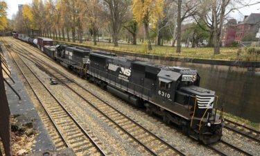 A Norfolk and Southern freight train makes it way through the Northside of Pittsburgh on November 14. The trade group representing the nation's freight railroads is confident that a strike by more than 100
