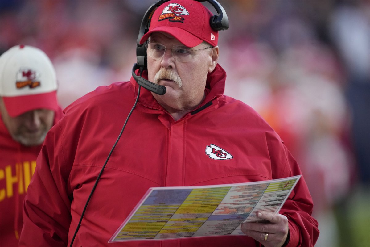 Kansas City Chiefs head coach Andy Reid watches from the sideline during the second half of an NFL football game against the Denver Broncos Sunday, Dec. 11, 2022, in Denver. 