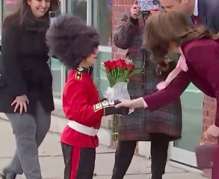 <i>WCVB</i><br/>An 8-year-old Brookline boy dressed as a member of the British Royal Guard got to meet the Prince and Princess of Wales on Thursday during their three-day tour in and around Massachusetts.