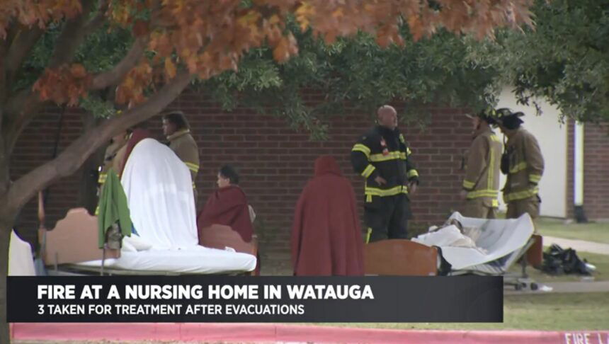 <i>KTVT</i><br/>Three people have been taken to the hospital after a Watauga nursing home caught fire Friday morning.