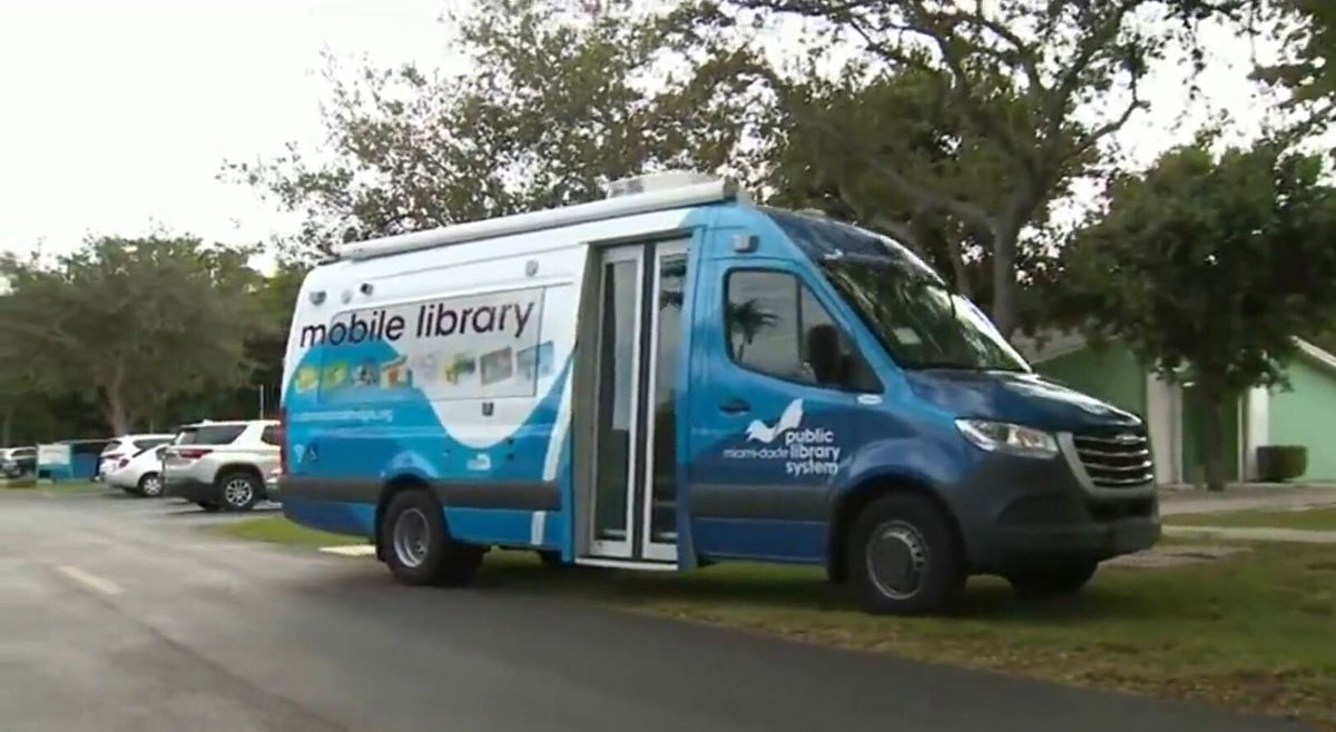 <i>WFOR</i><br/>This Bookmobile is a Sprinter Van – loaded with books and movies