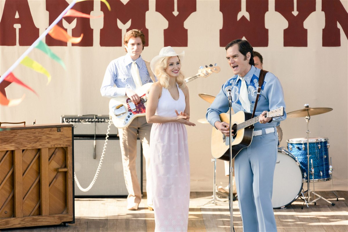 <i>Dana Hawley/SHOWTIME</i><br/>Jessica Chastain as Tammy Wynette (left) and Michael Shannon as George Jones are pictured here in the Showtime limited series 