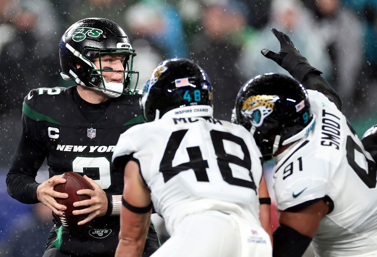 <i>Sarah Stier/Getty Images North America/Getty Images</i><br/>New York Jets quarterback Zach Wilson was booed off the filed during a defeat by the Jacksonville Jaguars.