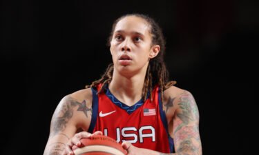 Brittney Griner prepares to shoot a free throw against Nigeria during the Women's Preliminary Round at the Tokyo 2020 Olympic Games.
