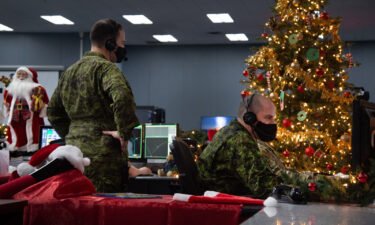 22 Wing Canadian Forces Base in North Bay held it’s annul NORAD tracks Santa promotion. The local media were invited to the Operations floor to capture 22 Wing members in action while tracking Santa on his sleigh on Christmas evening. Photo credit: Corporal Rob Ouellette