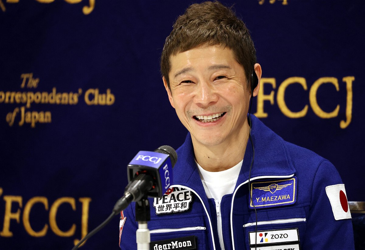 <i>Yoshikazu Tsuno/Gamma-Rapho/Gamma-Rapho/Getty Images</i><br/>Japanese fashion mogul Yusaku Maezawa has chosen eight passengers who will join him on a trip around the moon on the SpaceX Starship spacecraft. He's seen in Tokyo on January 7.
