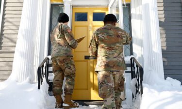 National guard members check on residents on December 28