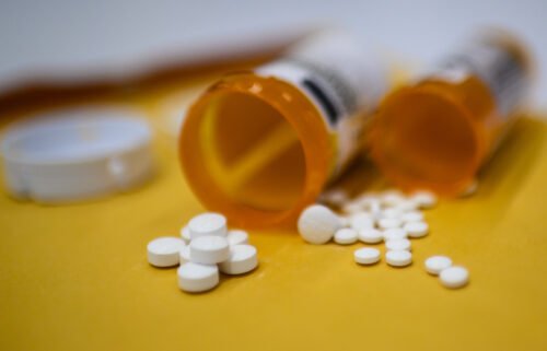 This illustration image shows tablets of opioid painkiller Oxycodone taken on September 18