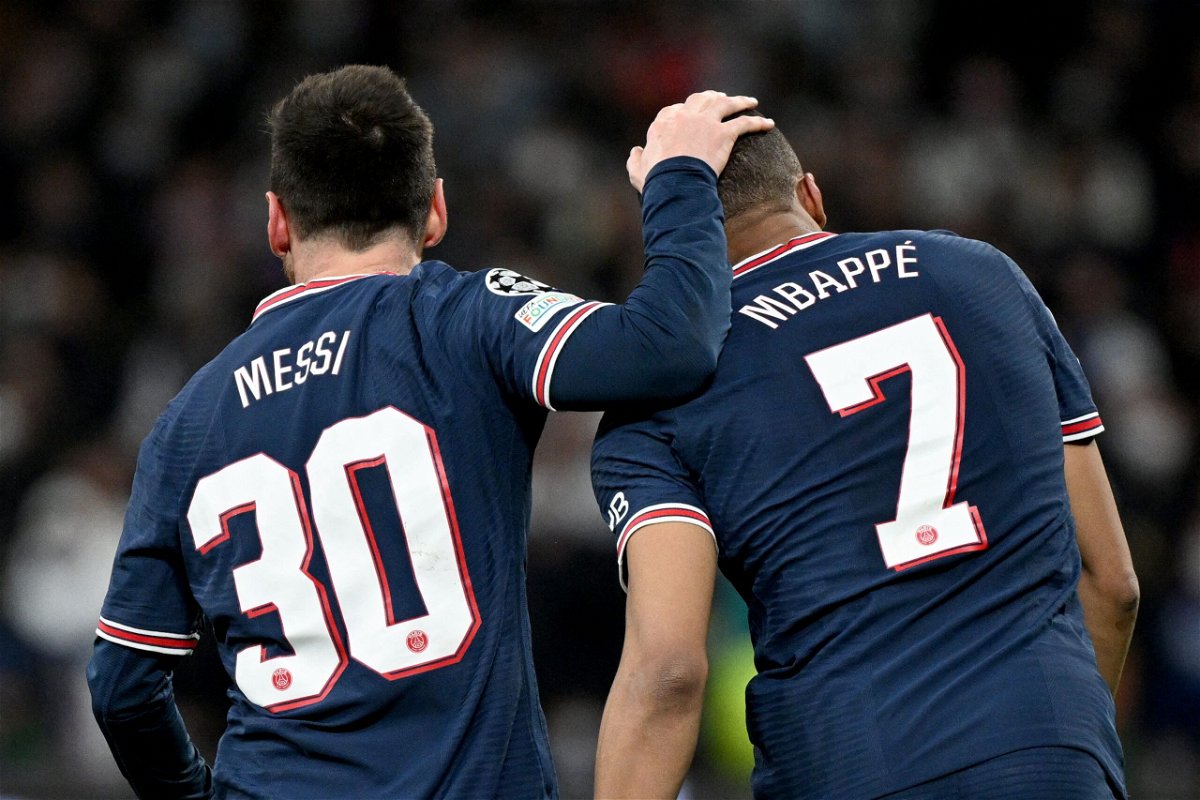 <i>GABRIEL BOUYS/AFP/AFP via Getty Images</i><br/>Messi and Mbappé both play for French club Paris-Saint Germain.