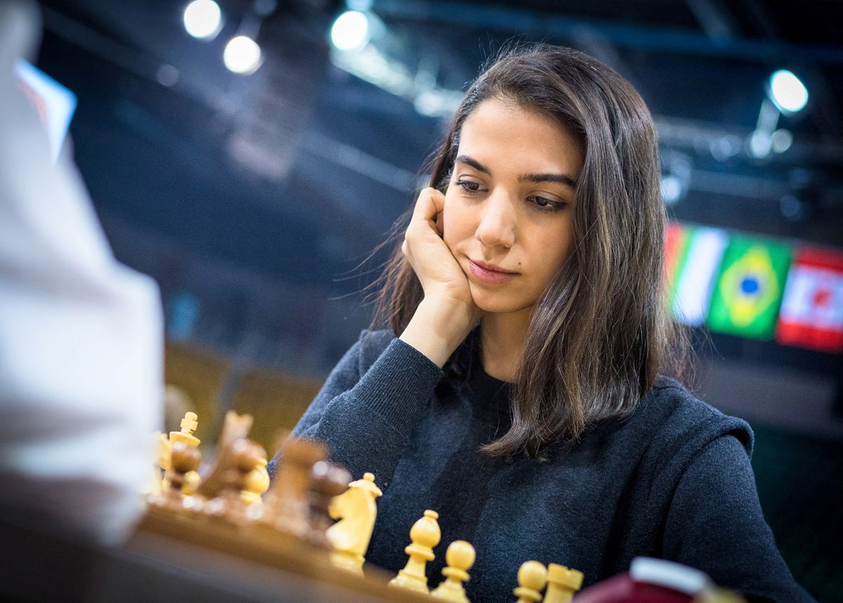 <i>Lennart Ootes/FIDE/Reuters</i><br/>Iranian chess player Sara Khadem competes