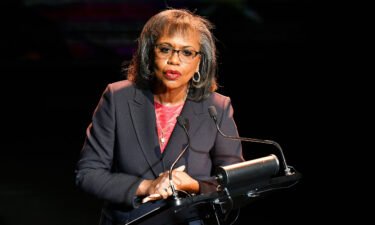 Anita Hill speaks onstage as Audible presents: "In Love and Struggle" at Audible's Minetta Lane Theater in New York City in 2020.