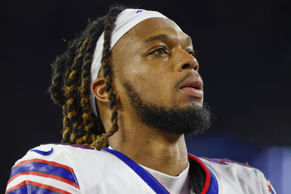 FILE - Buffalo Bills defensive back Damar Hamlin (3) leaves the field after an NFL football game against the New England Patriots, Thursday, Dec. 1, 2022, in Foxborough, Mass. Hamlin was in critical condition early Tuesday, Jan. 3, 2023, after the Bills say his heart stopped following a tackle during the Monday Night Football game, which was indefinitely postponed. 