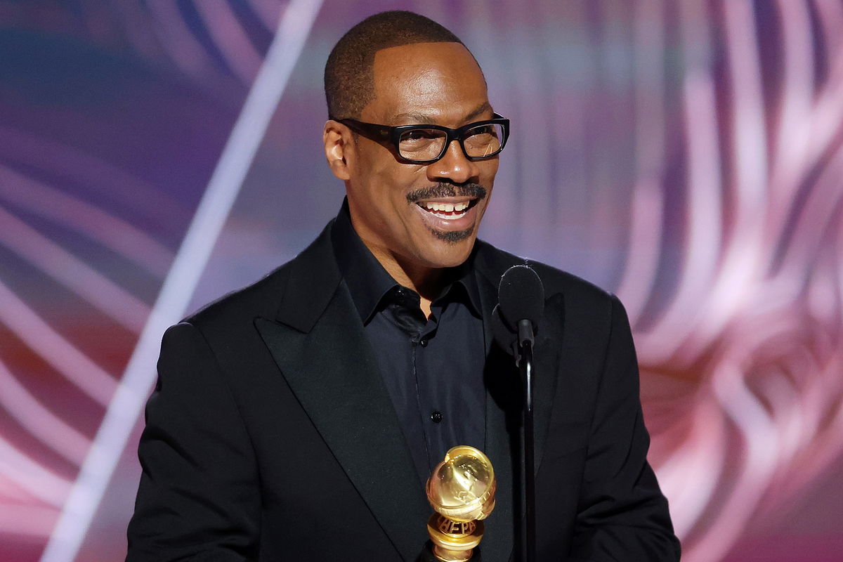 <i>Rich Polk/NBC/Getty Images</i><br/>Honoree Eddie Murphy accepts the Cecil B. DeMille Award onstage at the 80th Annual Golden Globe Awards held at the Beverly Hilton Hotel on January 10 in Beverly Hills.