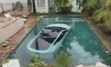 A Tesla driver in Pasadena drove through a wall and landed in a pool on January 10