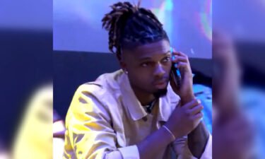 This image shows the moment Damar Hamlin was told he was being drafted by the Buffalo Bills during the 6th round of the 2021 NFL Draft.