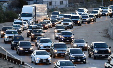 Drivers wait in traffic during the morning rush hour commute in Los Angeles