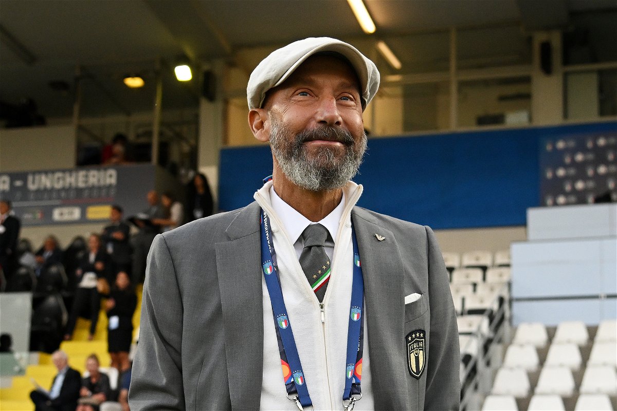 <i>Claudio Villa/Getty Images</i><br/>Vialli looks on before Italy's UEFA Nations League game against Hungary in June 2022.