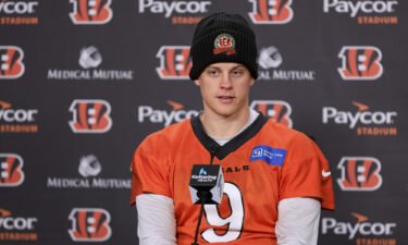 Bengals quarterback Burrow speaks with the media on Wednesday.
