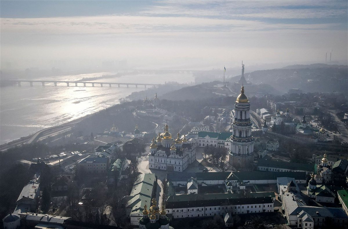 <i>Fadel Senna/AFP/Getty Images</i><br/>Ukraine's economy shrank by more than 30% in 2022 . Pictured is an aerial view of Kyiv