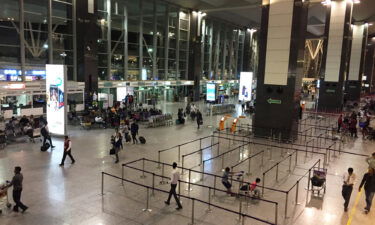 A group of passengers at India's Bengaluru airport (pictured here) were stranded on the runway Monday as their flight takes off without them.