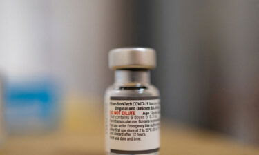 A vial of the Pfizer-BioNTech coronavirus disease (COVID-19) booster vaccine targeting is pictured at Skippack Pharmacy in Schwenksville