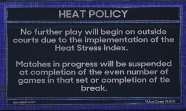 The Australian Open heat policy is displayed during day two of the 2023 edition of the grand slam.