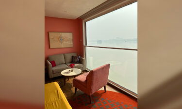 A view inside a suite on the MV Ganga Vilas.