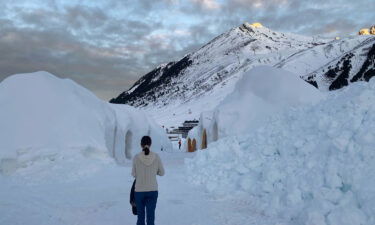 The igloo village by day. Ski resort accomodations nearby.