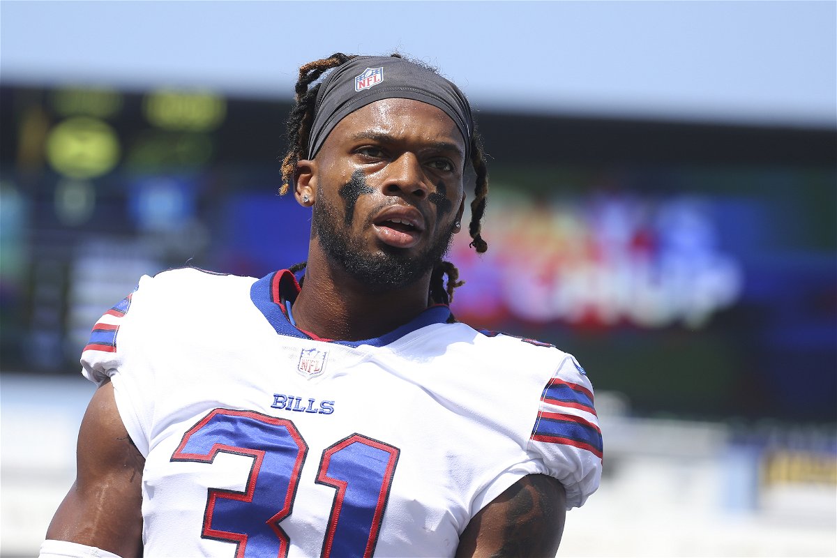 <i>Joshua Bessex/AP</i><br/>Buffalo Bills safety Damar Hamlin is breathing on his own and speaking to family