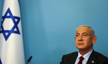 Israeli Prime Minister Benjamin Netanyahu holds a news conference on January 25.