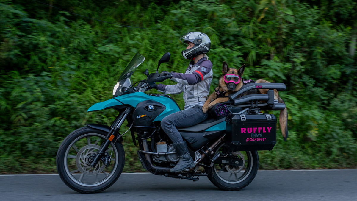 <i>victorHugoXR</i><br/>Jess Stone and her German shepherd Moxie are riding around the world together.